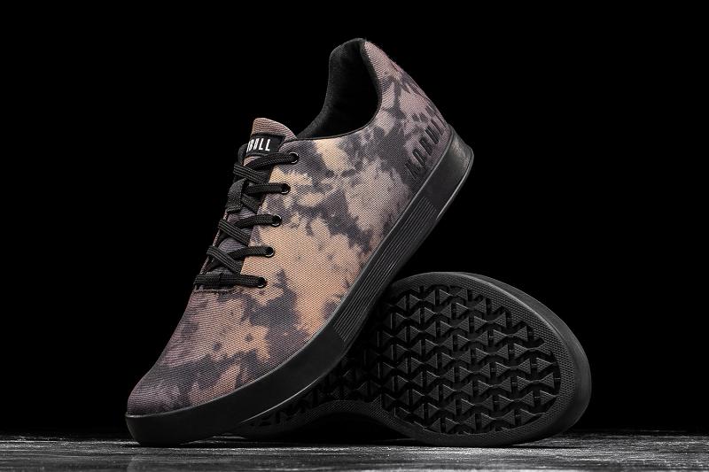 Men's Nobull Toffee Tie-Dye Canvas Trainers Grey / Brown | SG C2373T